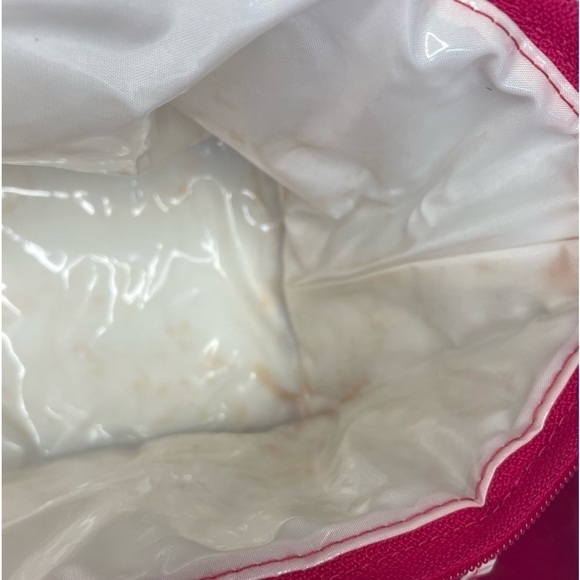 VERA BRADLEY - Pink Floral Vinyl Makeup Tote Bag w/Shoulder Strap - Preowned - Picture 10 of 11